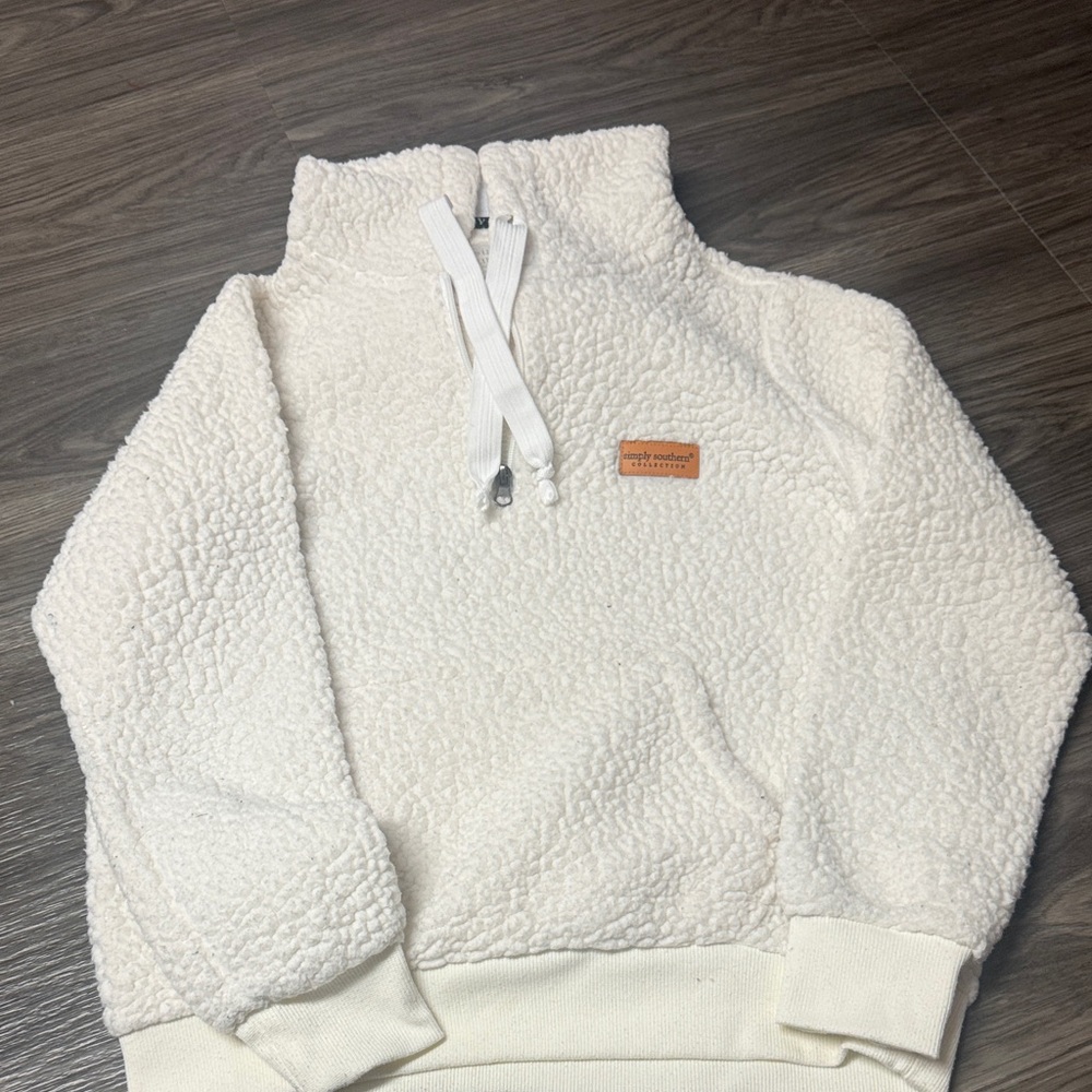 Simply Southern White Sherpa Sweatshirt